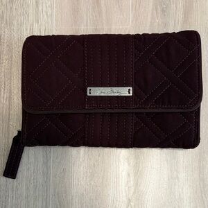 Vera Bradley Quilted Clutch in Rich Burgundy